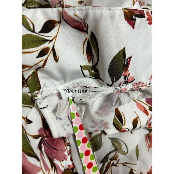 Women’s business casual floral, print top keyhole mock neck chiffon sleeves size - Picture 7 of 7